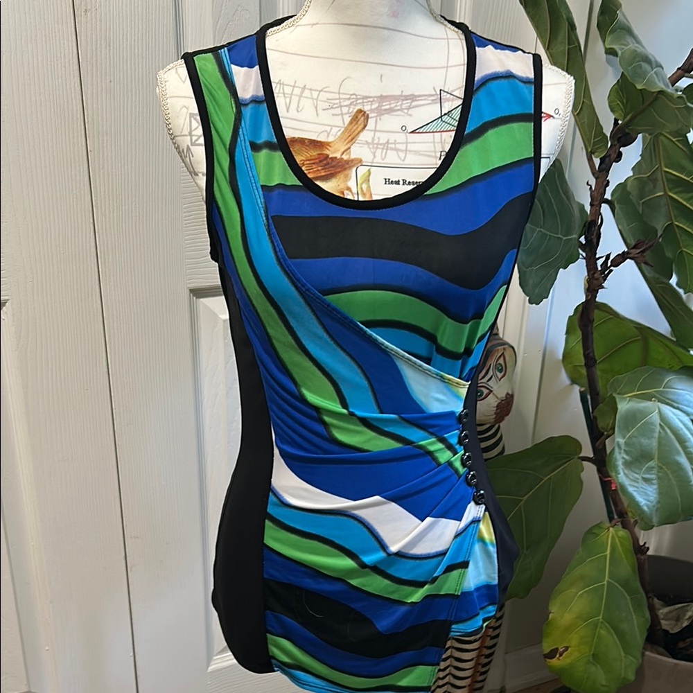 Joseph Ribkoff Blue and Green Tank Top